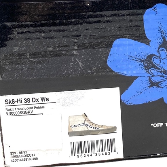 VANS x Rokit Sk8-Hi 38 DX Shoe Canvas Suede Skate Beige Women's Size VN0000SQBKV - Picture 8 of 9